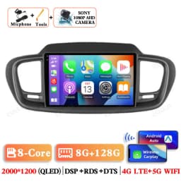 Android 15 Car Radio For Kia Sorento 3 2015 2016 2017 2018 Multimedia BT GPS 5G WIFI Navigation 4G LTE Head Unit Video Player