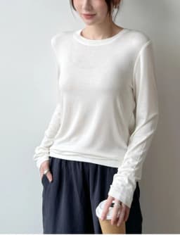 Women's Acetate Soft Long Sleeve T-shirt Spring Autumn Round Neck Thin Basic High Elasticity Tops