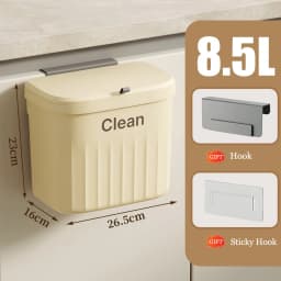 8.5/12L Hanging Trash Can For Kitchen Cabinet Door Wall Mounted Recycling Garbage Basket with Lid Bathroom Kitchen Accessories