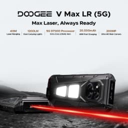 DOOGEE laser rfinometer V Max LR Phone robust 5G with IA 36 Go Go battery 20500 mAh Double Smartphone camping lights