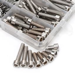 600pcs Stainless Steel Hex Socket Head Nuts and Bolts Set - M3, M4, M5, M6 Cup Head Hex Socket Heads - Includes Flat Washers