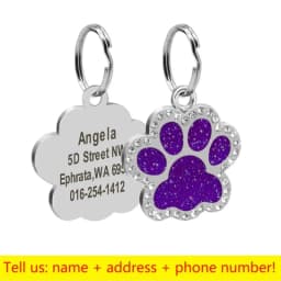 Stainless Steel Engraved Pet Name Collar Pendant ID Tags Personalized Anti-lost Engraved Diamond Pendant Necklace For Cat Dog ID