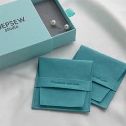 SheepSew Elegant Personalized Jewelry Packaging Set Custom Deboss Embossed Logo Drawer Box With Soft Suede Pouch For Wedding Bir