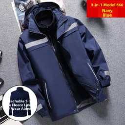High-Speed Reflective Thickened Cotton Jacket Men's Fleece-Lined Printed Workwear Winter Outdoor Style Removable Hat Business...
