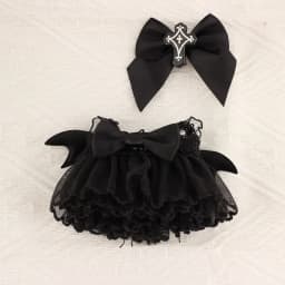 For Labubu Doll Clothing A skirt with black bat wings Halloween Doll Costumes 17cm Clothing Shoes Doll DIY Accessories