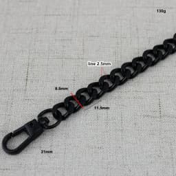 1-5pcs 8.5mm Wide Dark Black Metal Chain for Bags Purse Buckles for Handbags Wallet Shoulder Strap Adjusted Webbing  Accessories