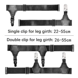 1Set Black Sock Garters Belt Adjustable Elastic Calf Sock Clips Women Stockings Non-slip Suspenders Thigh Braces Holder
