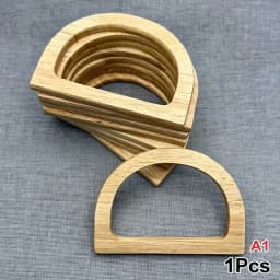 1Pcs Wood Half Circle D-shaped Bag Handle Crochet Knit Bag Handles Replacement DIY Handbags Purse Luggage Handcrafted Handle