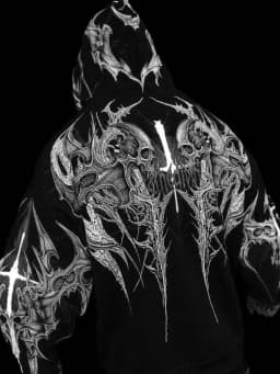 Breathedivinity Fitness Loose Printed Circle Pattern Full-Closure Zippered Hooded Sweatshirt