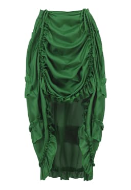 Steampunk Gothic Corset With Skirts Irregular Shirring Pleated Party Maxi Long Skirt High Low Costumes Punk Sexy Women Plus Size