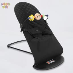 3-height Adjust Baby Rocking Chair Foldable Swing Chair for Newborn 0-12 Months Adjustable Baby Bouncer Rocking Chair with Toys