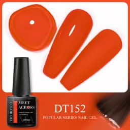 MEET ACROSS 7ml Orange Red Pink Gel Nail Polish Laser Sparkling Soak Off Semi Permanent Nail Art UV Gel Varnishes Spring Summer