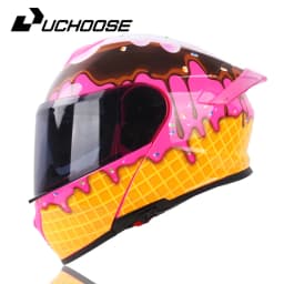 Uchoose DOT Approved Full Face Helmets Crash Motorbike Protective Gear Men Women Flip Up Helmet Motorcycle Double Sun Visor