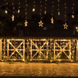 3.5m 138 LED Icicle Star Fairy Lights String Lantern Wreath Curtain Star Wedding Home Christmas Party New Year Decoration Lamp