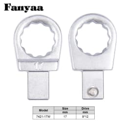 Fanyaa Bolt Nut Torque Spanner Plum Head 9*12mm Drive Square End Plum Ring Diameter 7-38mm Wrench Replacement Head Part