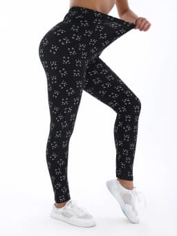 Autumn Winter 1PACK Women's Nine Cent Matte Printed Sexy Tight Legging Casual Sports Elegant Fitness Yoga Pants