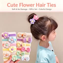 6/Set Cute Bow Flower Rubber Elastic Hair Bands Girls Not Hurt Hair Small Scrunchie Kids Sweet Hair Ties Hair Accessories