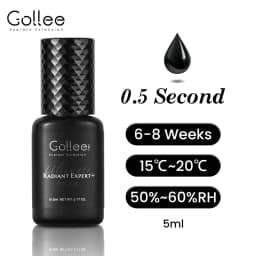 Gollee 0.5-1s Drying Glue for Eyelash Extensions 5ml Hypoallergenic Lashes Extension Glue Strong Glue False Eyelashes Supplies