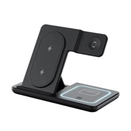 KEBIDUMEI 3 IN 1 Fast Magnetic Wireless Charger Stand Foldable Charging Station for Phone 18 17 16 15 Apple Watch Headphones