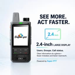 SHJ S560 4G LTE PoC Walkie Talkie Two Way Radio, Lifetime Free SIM & Super-PTT, 5000km PTT Group Call, 2.4in HD Screen USB-C SOS