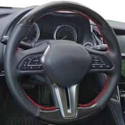 Customized Car Steering Wheel Cover Carbon Fiber Suede Braid For Infiniti QX50 2018-2020 Q50 2018 2019 2020 Q60 2016-2020