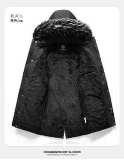 Long Winter Jacket Men Warm Wool Liner Man Jackets Coats Outwear Snow Windbreaker Male Parka Overcoats Fur Collar Hooded Men New