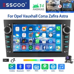 ESSGOO 7" Android 14 Car Stereo Radio Carplay Android Auto For Opel Vauxhall Corsa C/D Antara Astra Zafira RDS Wifi Mirror Link