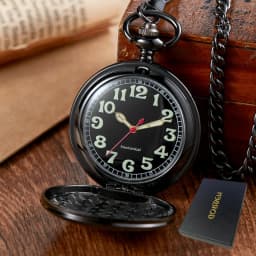 Retro mechanical pocket watch Arabic numeral white dial pendant luminous mechanical pocket watch retro gift for men and women