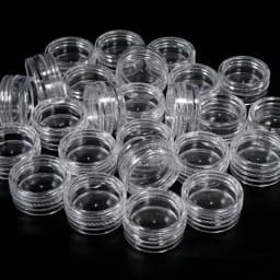 10/50/100Pcs/set Transparent Plastic Jewelry Bead Storage Box Small Bottom Round Container Jars Make Up Organizer Storage Boxes
