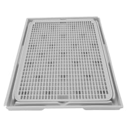 Cat Litter Box Mat 41x28x2cm Spacious Plastic Double Layer Washable Cat Litter Catcher Mat with Anti Slip Bottom Pet Supplies
