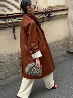 Fashion Loose Solid Pu Leather Coat Women Full Sleeve Lapel Single Breasted Long Coats Female 2026 Autumn Winter Outwear Lady