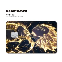 Magic Shark Anime Goku Vegeta Trunks Laser Holographic Shinny Skin Cover Sticker Film for Debit Credit Card