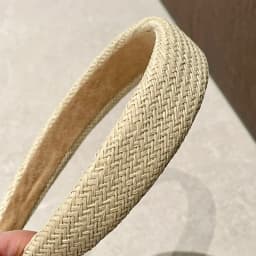 Raffia Grass Headband Wide Cross Braided Hairband Plain Color Vacation Headbands Simple Daily Women Hair Accessories