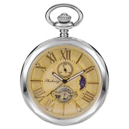 Luxury Gold Moon Phase Without Cover Mechanical Pocket Watch Antique Pendant Pocket Clock High Grade Gifts for Men