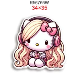 Hello Cat 10pcs/lot San Resin Planar Transparent Glitter Acrylic Flatback for Charms DIY Bow Craft Supplies Phone Case Decor