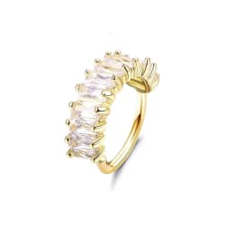 Drperfect Stainless Steel Nose Ring Hoop Stud Paved CZ Leaf Feather Flower Crawler Nose Ear Cartilage Nose Ear Piercing Hoop