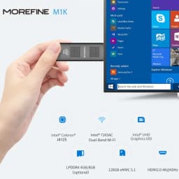 MOREFINE M1K Intel N5000 PDA Windows 11 DDR4 8GB 128G/256G SSD Dual Band WIFI BT4.2 Intel UHD Graphics 2× USB3.0 HDMI2.0 Mini PC