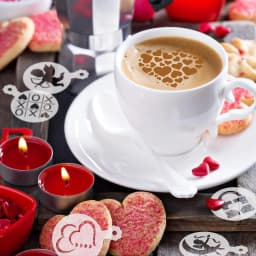 36Pcs Valentine's Day Stencils, Reusable Cookie Coffee Decor Stencils, Love Hollow Template for Baking Dessert DIY Party Decor