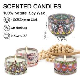 36 ham mixed aromatherapy candles, soy wax for various fragrances, home decoration, parties and weddings
