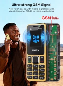 UNIWA MS001 2G Feature Phone 4 SIM 4 Standby GSM Signal Booster Keypad Phone 1800mAh Wireless radio Torch Senior Elder Cellphone