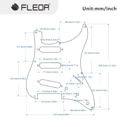 FLEOR Set of Vintage 8 Holes ST Pickguard SSS Guitar Back Plate & Screws for Electric Guitar Parts, 7 Colors Choose