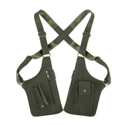 Retro Anti-theft Storage Vest Bag Multi-Pocket Concealed Strap Chest Bag Leather Multifunction Mobile Phone Bag Hunting