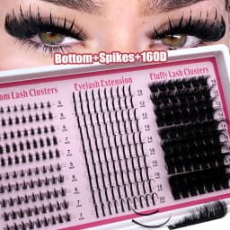 200D-60D 4 IN 1 Lash Clusters Long 6-20mm Lash Spikes Lower Eyelashes Reusable Bottom DIY Spiky Lash Extension Manga Clusters