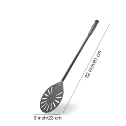 12" Hard Anodized Perforated Pizza Peel Rectangle Pizza Turning Shovel Set Aluminum Pizza Peel Paddle 40cm Long Silicone Handle