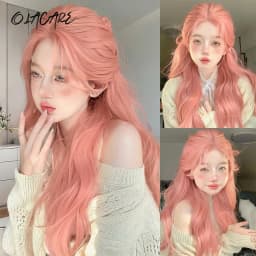 OLACARE Long Body Wave Black Brown Purple Cosplay Wigs Heat Resistant Synthetic Wigs Middle Part Natural Lolita LM Wigs Women