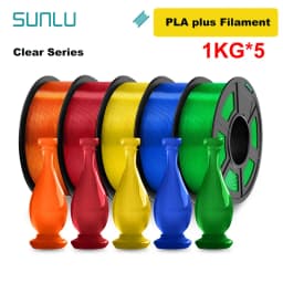 SUNLU 5KG 3D PLA/PETG/PLA PLUS/Clear Filament 1.75mm 5Roll 1KG Printer Neatly Wound 3D Filament for 3D Printer & 3D Pen