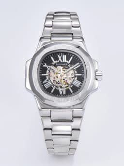LONGLUX HOT SALE NEW Automatic Mechanical Men Watch Rome Business Waterproof Skeleton Luminous Stainless Steel Gift Watch