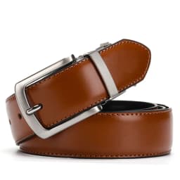 Double-sided Real Leather Rotating Alloy Pin Buckle Belt for Men High Quality Genuine Leather Famous Brand Luxury Designer Belts