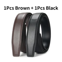 Men's Automatic Ratchet Belt Replacement Belt 3.5cm Genuine Leather Belt without Buckle for 4cm Automatic Buckle Combo Belt