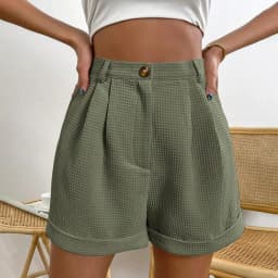Office Lady Solid Shorts For Women Summer Y2k Loose Short Trousers Elegant Korean Fashion High Waisted Short Solid Simple Pants